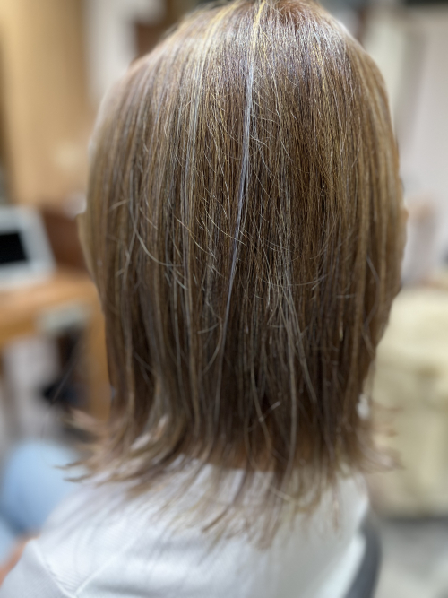 白髪ぼかしハイライト＆ファイバープレックスボンドカラー